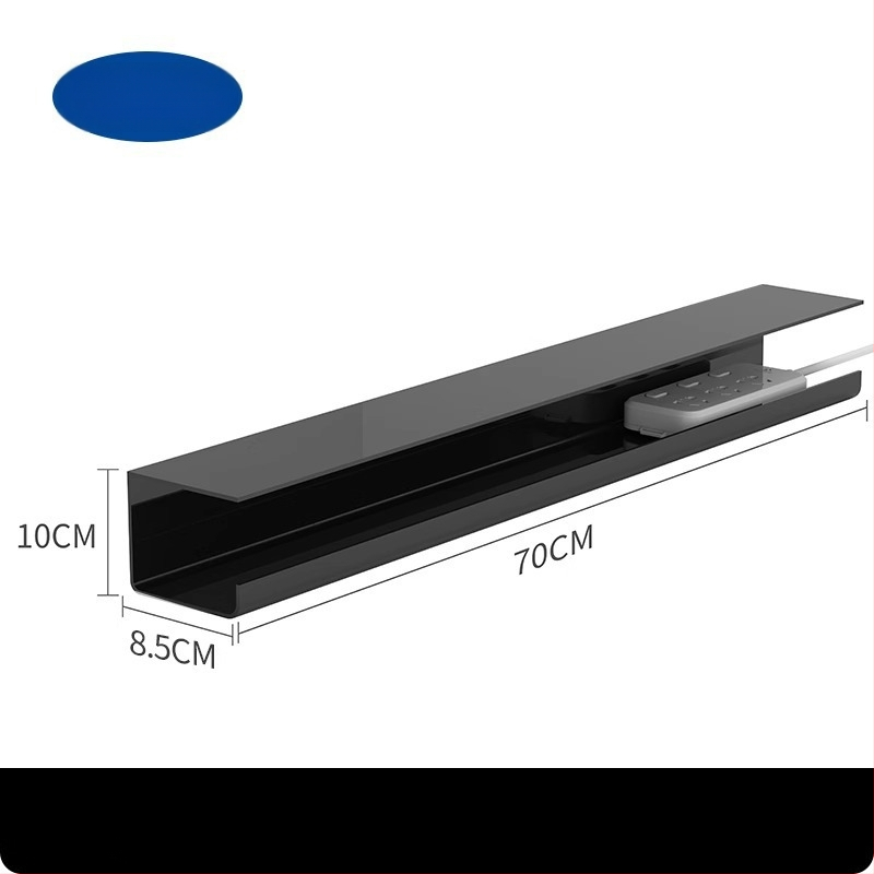 Zem galda kabelu pārvaldības plaukts — plastmasas, mūsdienīgs minimālisms (Materiāls: plastmasa; Stils: mūsdienīgs minimālisms; Izlaidums: 2025; Uzglabāšanas scenāriji: darbvirsma, viesistaba; Zīmols: Friendly)