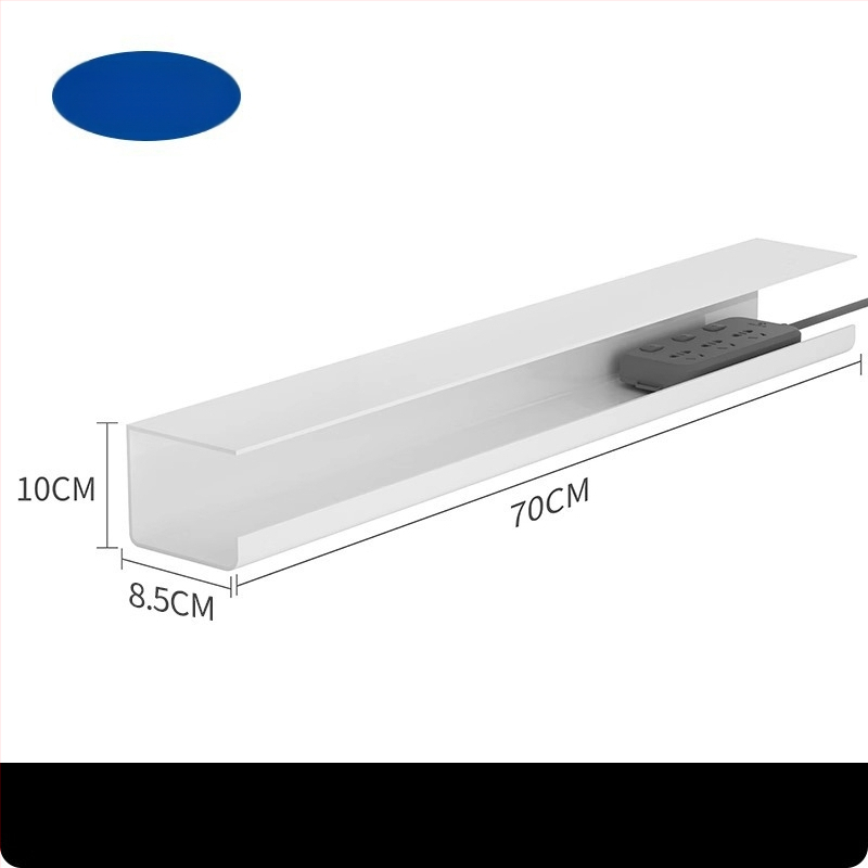 Zem galda kabelu pārvaldības plaukts — plastmasas, mūsdienīgs minimālisms (Materiāls: plastmasa; Stils: mūsdienīgs minimālisms; Izlaidums: 2025; Uzglabāšanas scenāriji: darbvirsma, viesistaba; Zīmols: Friendly)