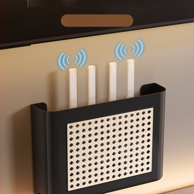Wi-Fi router kutija za pohranu u vintage stilu, zidni ormarić za TV, polica za set-top box i upravljanje kabelima