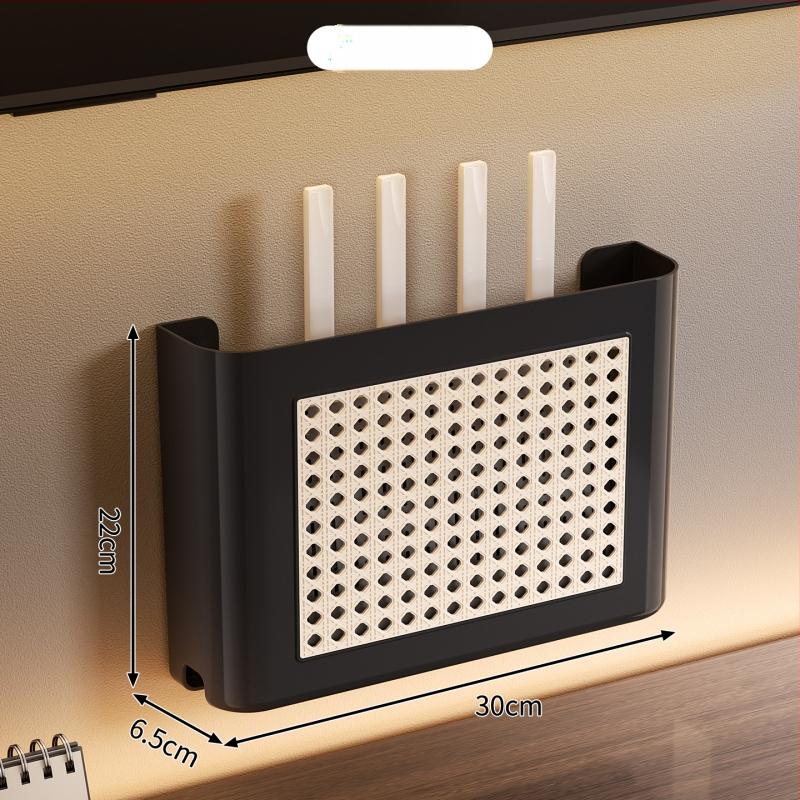 Wi-Fi router kutija za pohranu u vintage stilu, zidni ormarić za TV, polica za set-top box i upravljanje kabelima
