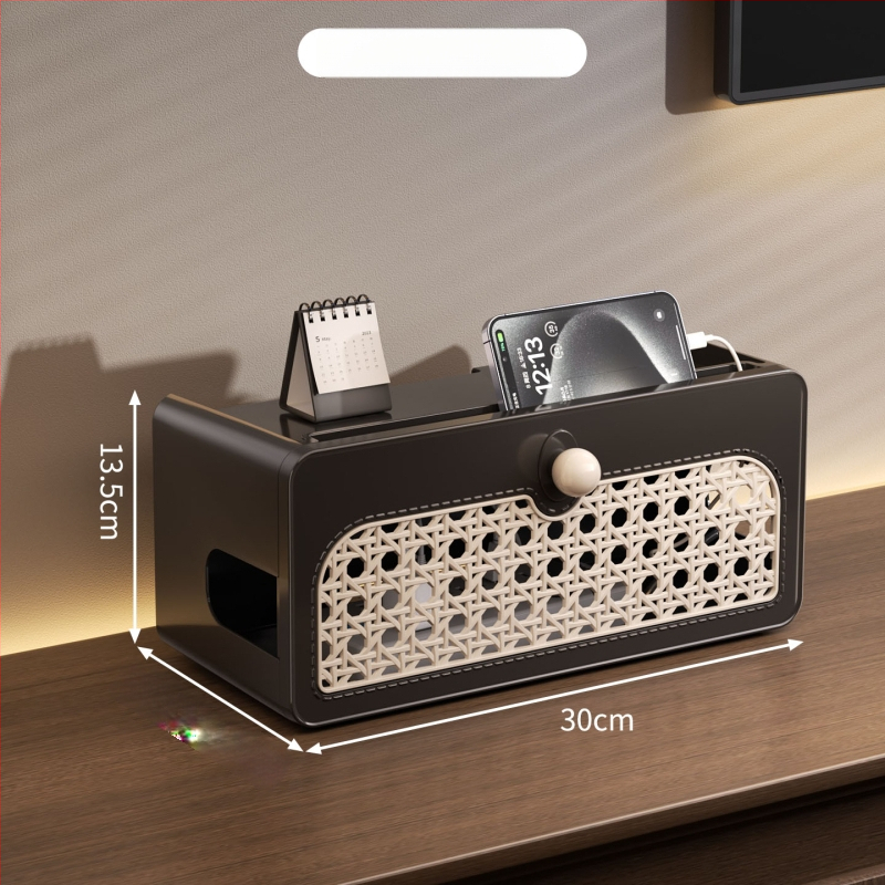 Wi-Fi router kutija za pohranu u vintage stilu, zidni ormarić za TV, polica za set-top box i upravljanje kabelima