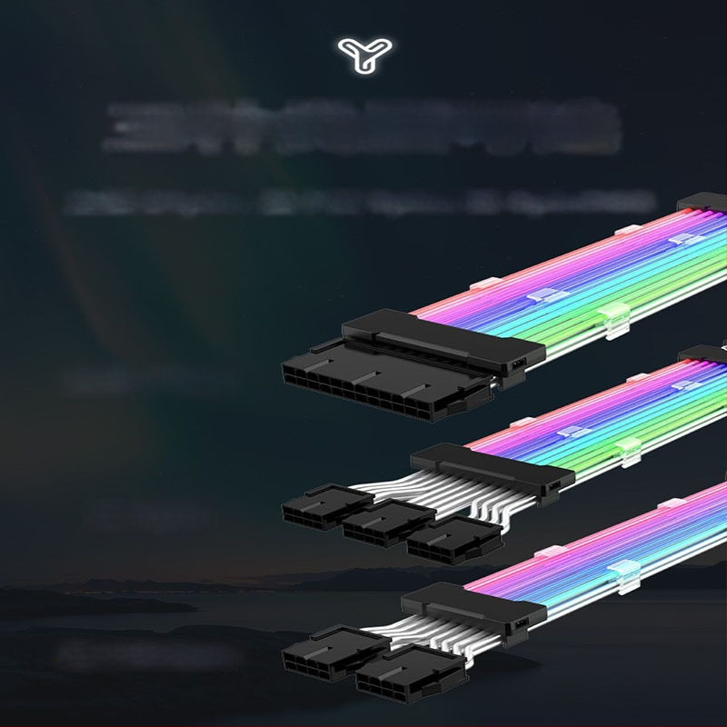 ARGB paplašināšanas kabelis sinhronizācijai, 24PIN interfeiss, 2×8P un 3×8P savienojumi, vara vadītājs, 305 mm garums