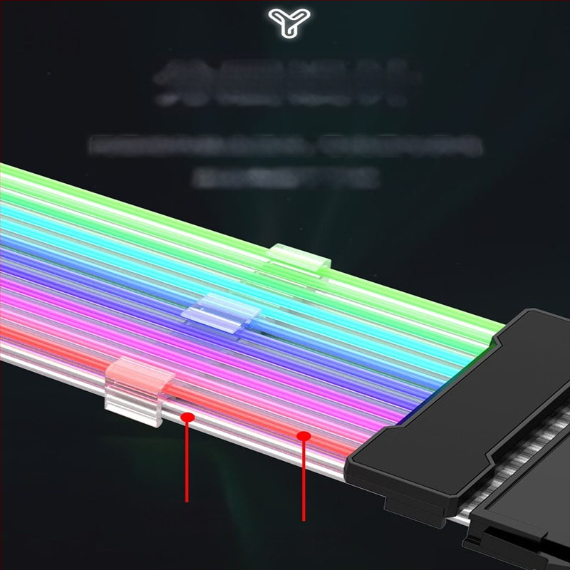 ARGB paplašināšanas kabelis sinhronizācijai, 24PIN interfeiss, 2×8P un 3×8P savienojumi, vara vadītājs, 305 mm garums