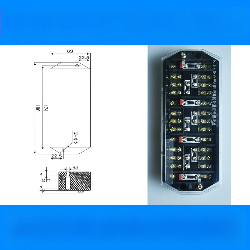 FJ6/DFY1 Puhas vaskkaabli ühenduskarp energiamõõtmise ja integreeritud terminalblokkiga