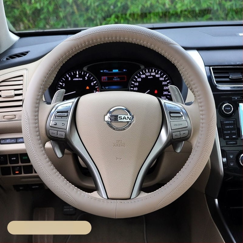 Κάλυμμα τιμονιού από δέρμα βοδινού, εξατομικευμένη επεξεργασία, χειμερινή χρήση, γενική εφαρμογή (Κύρια χαρακτηριστικά: δέρμα βοδινού; εξατομικευμένη επεξεργασία; χειμερινή χρήση; γενική εφαρμογή)