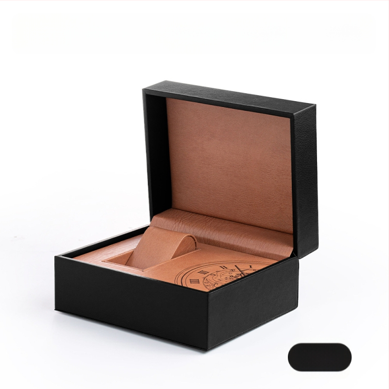 Кутия за часовници с PU кожена възглавничка и щракващ капак, модел Tx-19, бяла външна обложка, продажбено опаковане, подаръчно опаковане