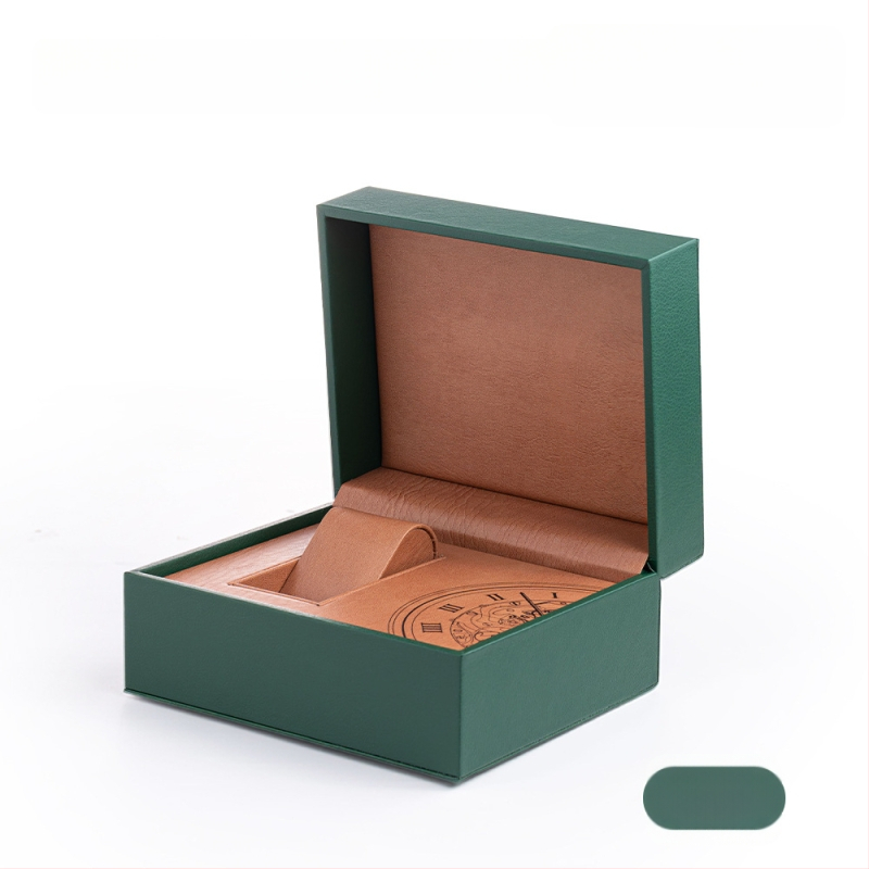 Кутия за часовници с PU кожена възглавничка и щракващ капак, модел Tx-19, бяла външна обложка, продажбено опаковане, подаръчно опаковане