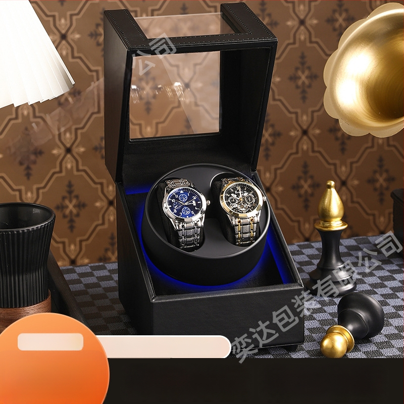 Уиндър за часовници с две позиции — автоматичен, електрически тих, ръчно изработен, PU кожа + MDF, марка Yida