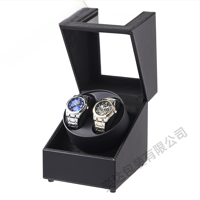 Уиндър за часовници с две позиции — автоматичен, електрически тих, ръчно изработен, PU кожа + MDF, марка Yida