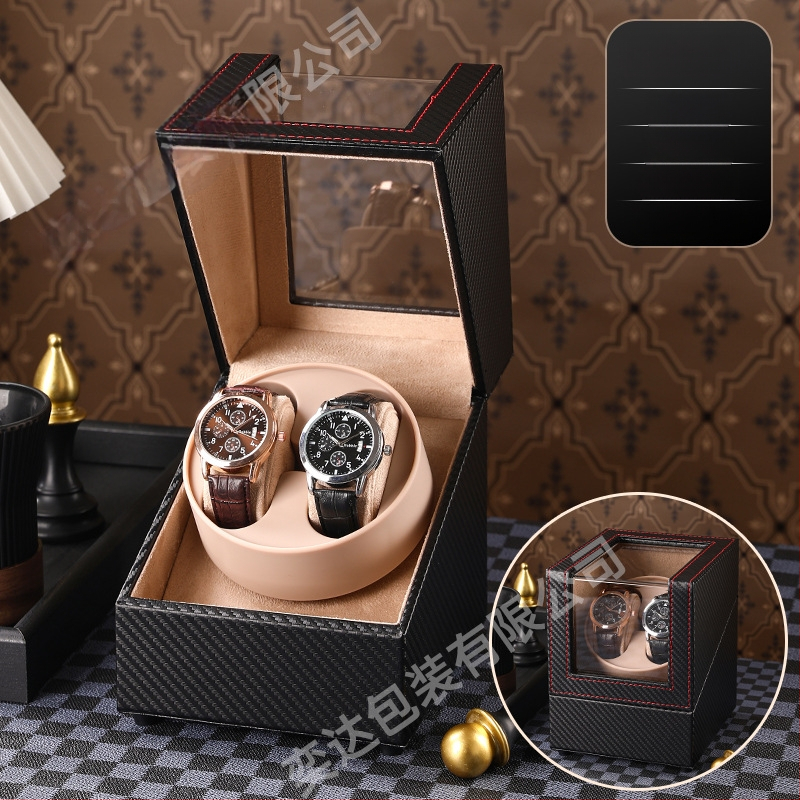 Уиндър за часовници с две позиции — автоматичен, електрически тих, ръчно изработен, PU кожа + MDF, марка Yida