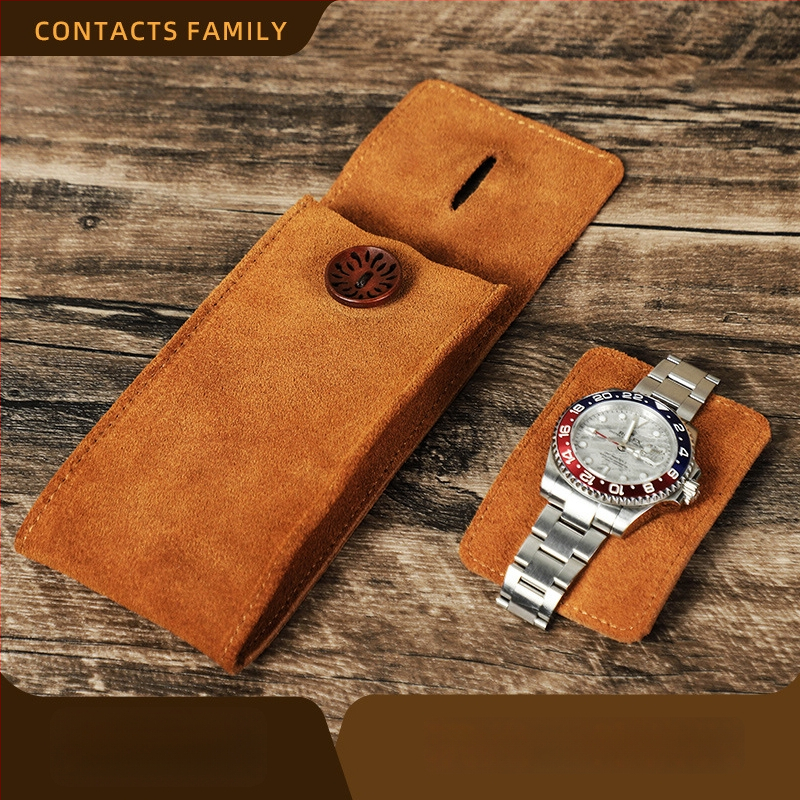 Чанта за часовник от естествена телешка кожа, портативна за механични часовници; печат на лого, персонализиране на обработката и лицензирана частна марка