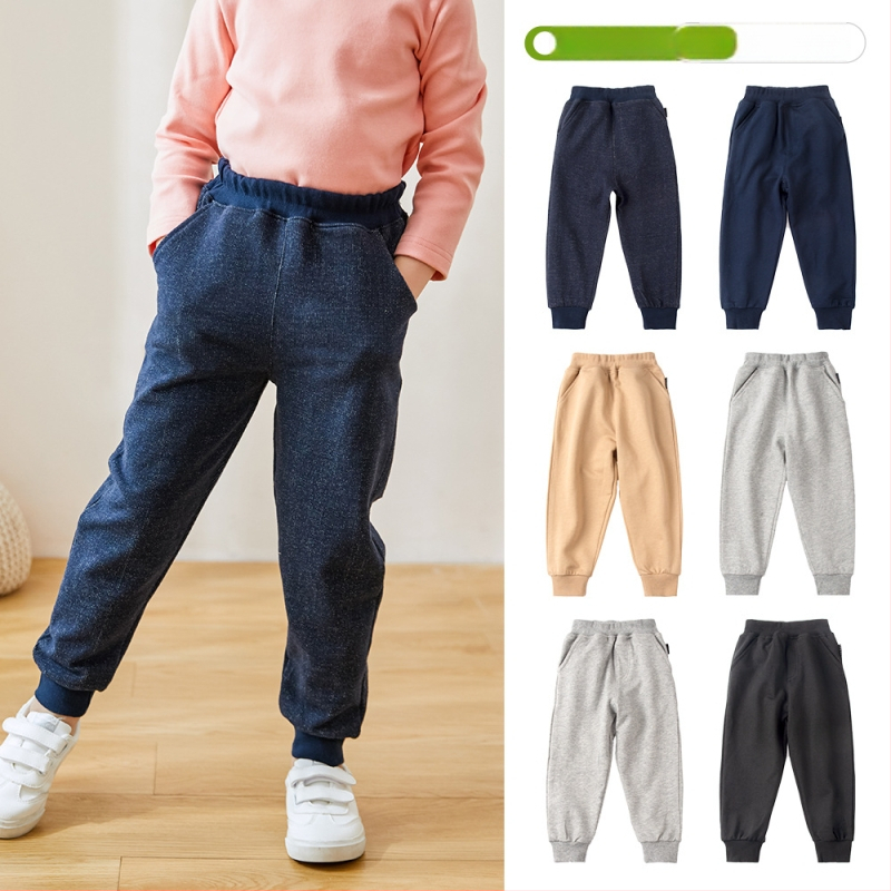 Bērnu kokvilnas terry sporta bikses – universāla, vidējā josta ar elastīgu gumiju, karikatūras raksts, 99% kokvilna, pavasaris un rudens