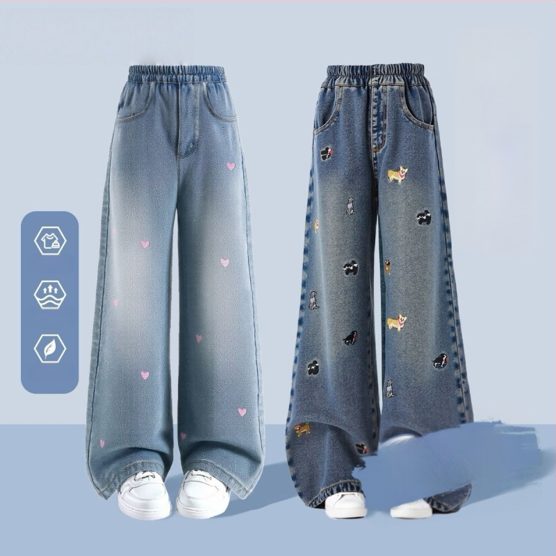 Dječje traperice s širokim nogavicama, flis podstava, elastični pojas, debeli materijal, za uzrast 1-3 godine