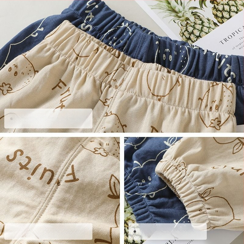 Bērnu bikses, karikatūras raksts, vidējā josta, gumijas josta (74% viskoze)