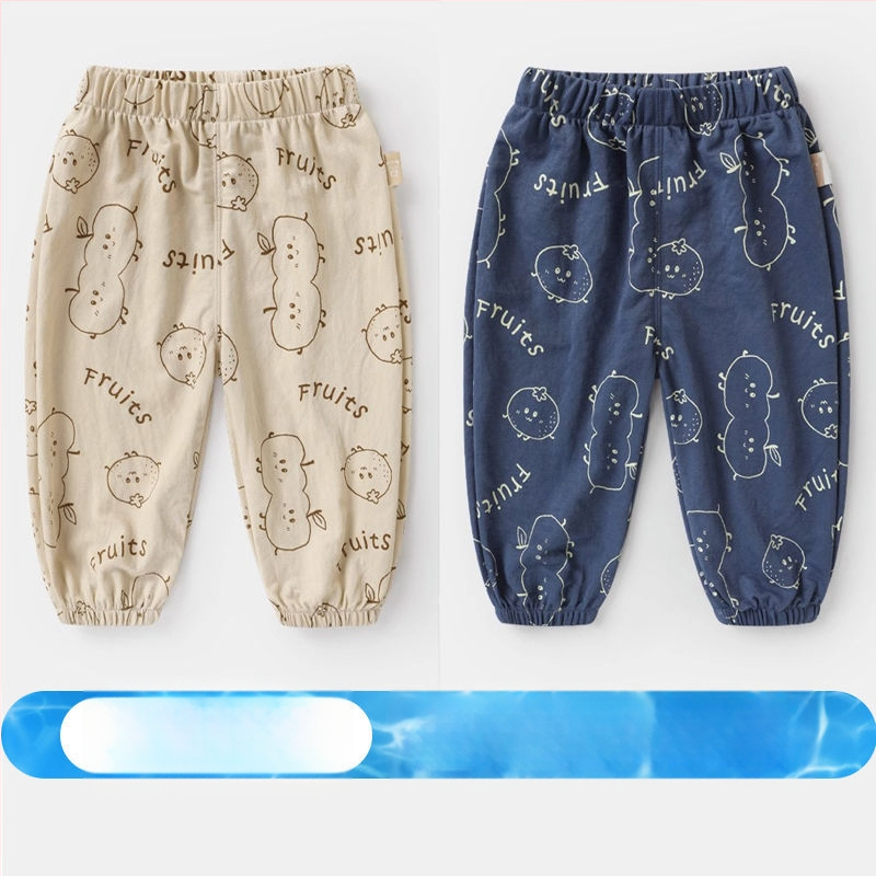 Bērnu bikses, karikatūras raksts, vidējā josta, gumijas josta (74% viskoze)