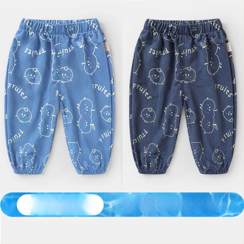 Bērnu bikses, karikatūras raksts, vidējā josta, gumijas josta (74% viskoze)