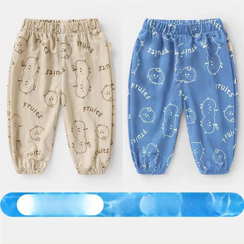 Bērnu bikses, karikatūras raksts, vidējā josta, gumijas josta (74% viskoze)