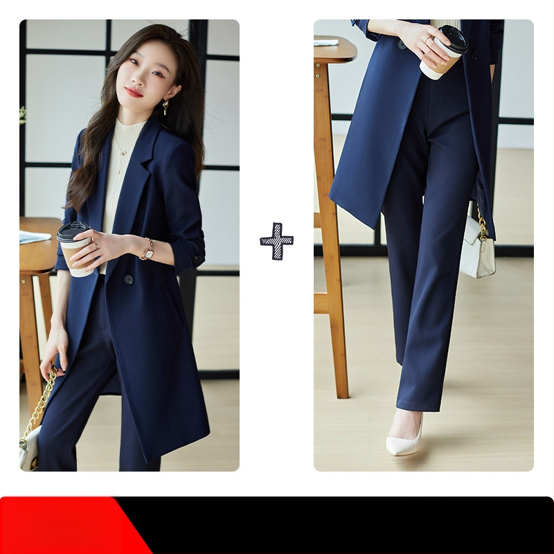 Női szélkabát-öltöny | TR anyag; 95% poliészter + 5% elasztán; öltöny gallér; kétgombos zárás; középhosszú