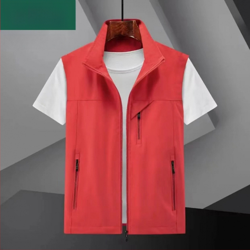 Meeste tuulekindel välivest, mitmekülgsete taskutega, kerge polüesteri kangas, külgmist taskud, sirge äär, sportlik stiil