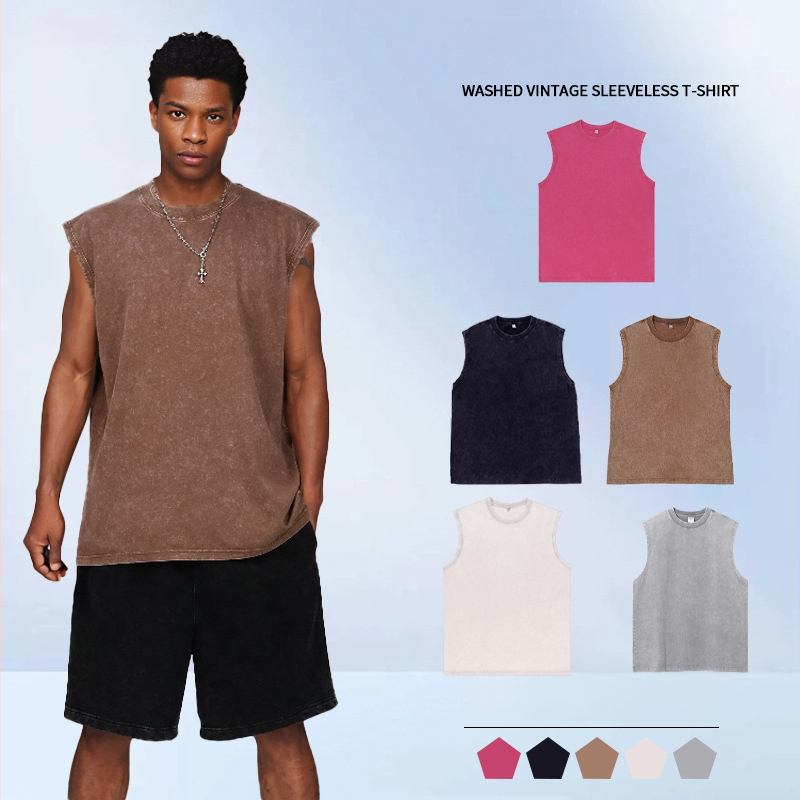 Bez piedurknēm kokvilnas veste, brīvā piegriezuma, batik tehnika, retro stils, apaļš gals