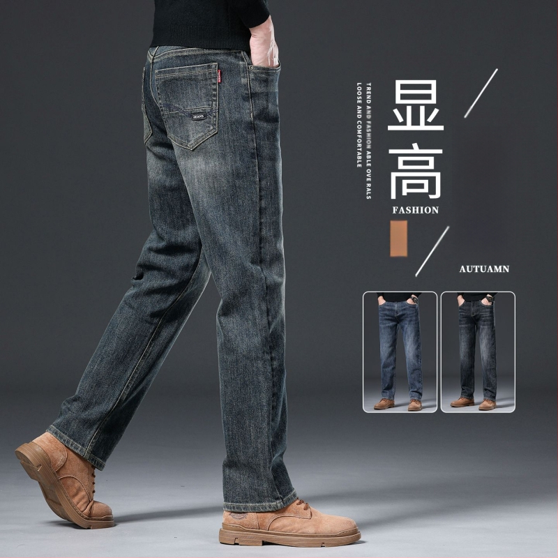 Meeste teksased - sirged sääred, fliisvooder, mikroelastsus, keskmine talje, kivipesu