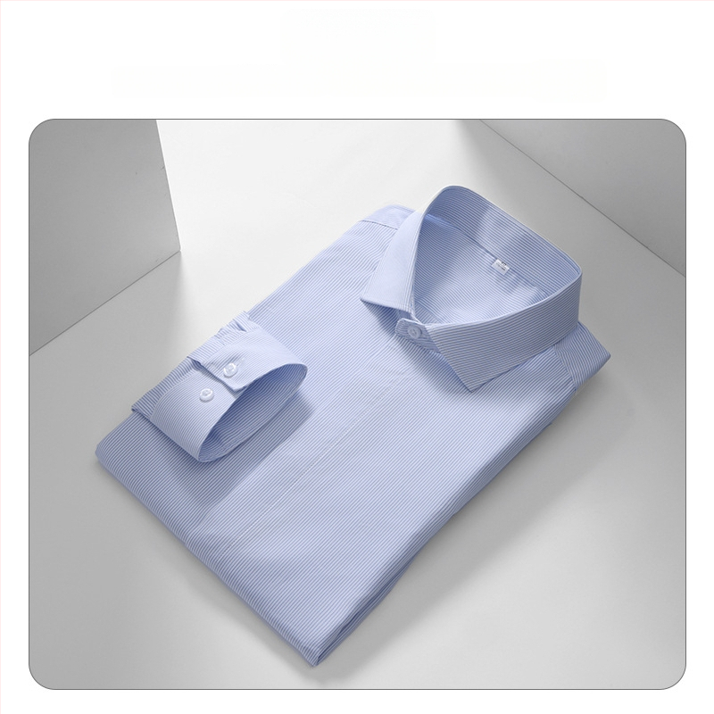 Meeste triibuline pikkade varrukatega särk, slim-fit lõige, bambuskiud, triikimata, kortsuvastane, masinpesu