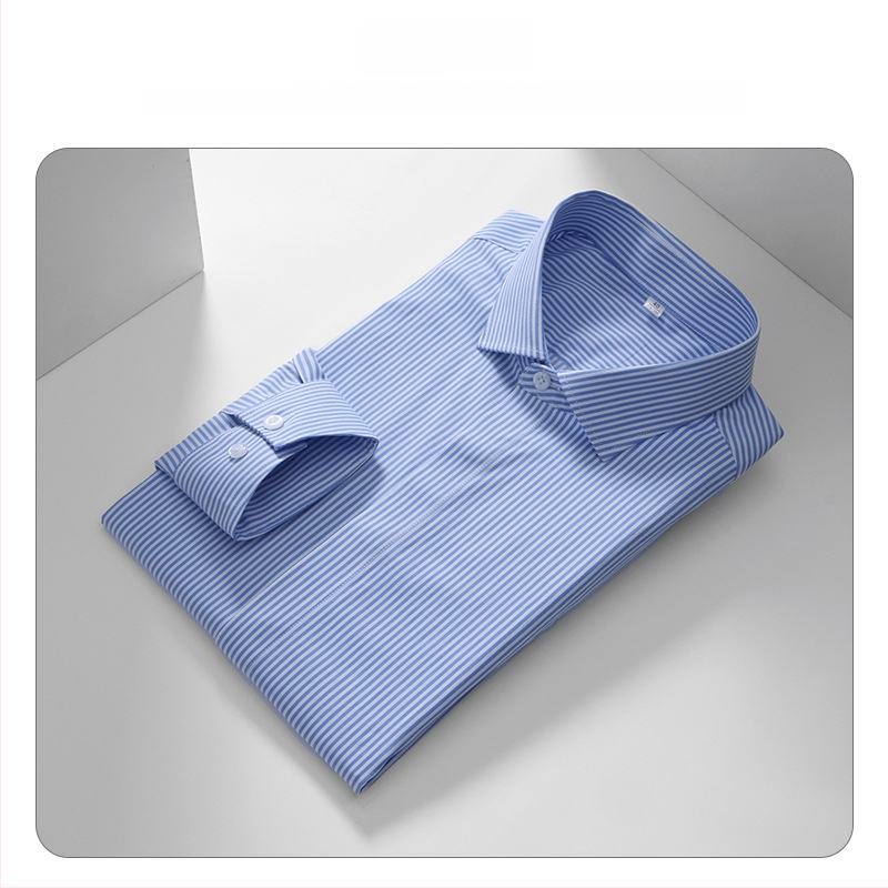 Meeste triibuline pikkade varrukatega särk, slim-fit lõige, bambuskiud, triikimata, kortsuvastane, masinpesu