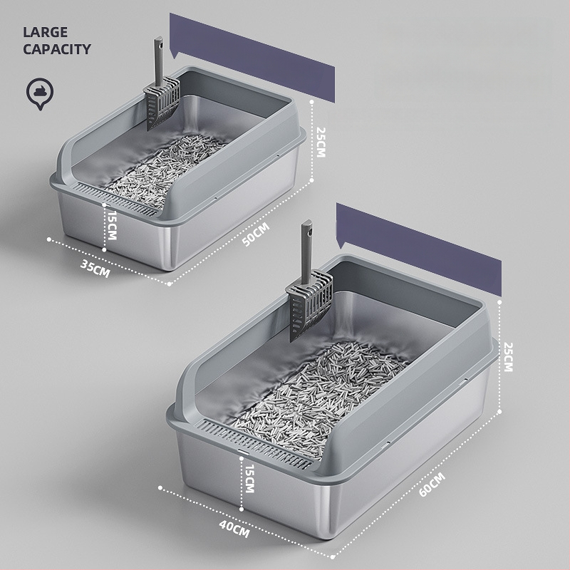 Macskaalmó tál, felső bejárattal, mélyített, magas kerítésű, fém-plasztik konstrukció, négyzetes forma