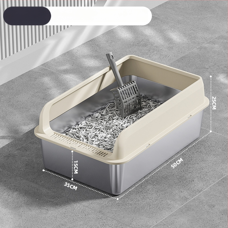 Macskaalmó tál, felső bejárattal, mélyített, magas kerítésű, fém-plasztik konstrukció, négyzetes forma