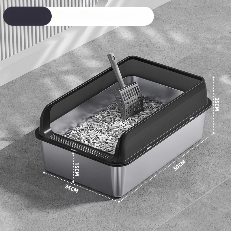 Macskaalmó tál, felső bejárattal, mélyített, magas kerítésű, fém-plasztik konstrukció, négyzetes forma