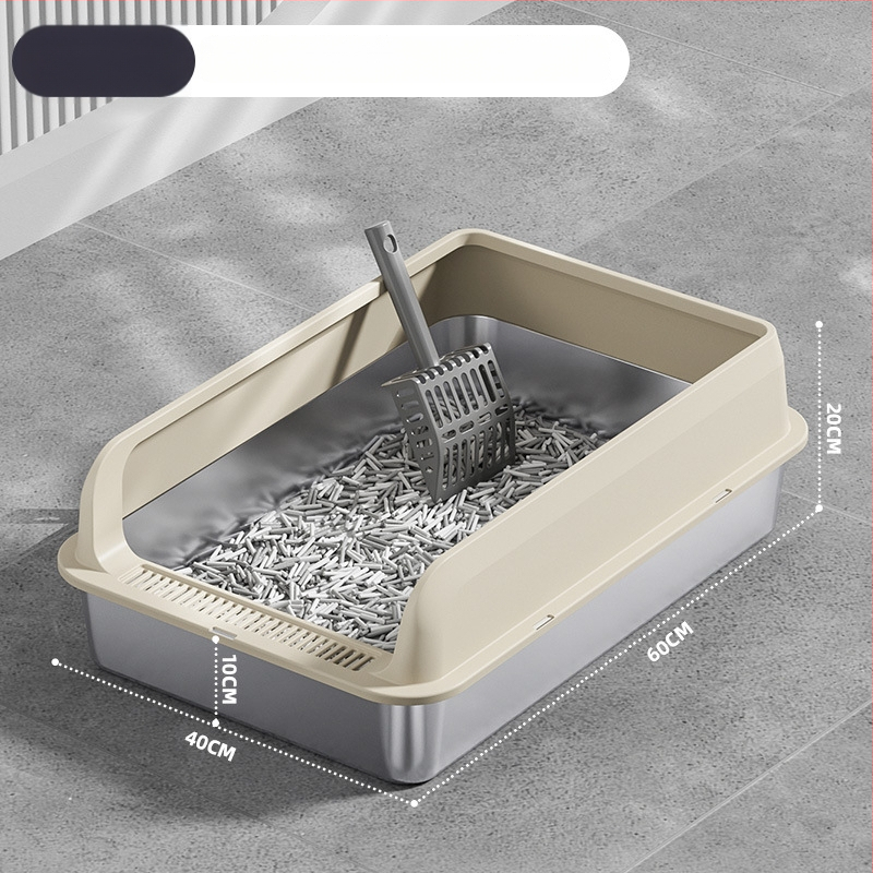 Macskaalmó tál, felső bejárattal, mélyített, magas kerítésű, fém-plasztik konstrukció, négyzetes forma