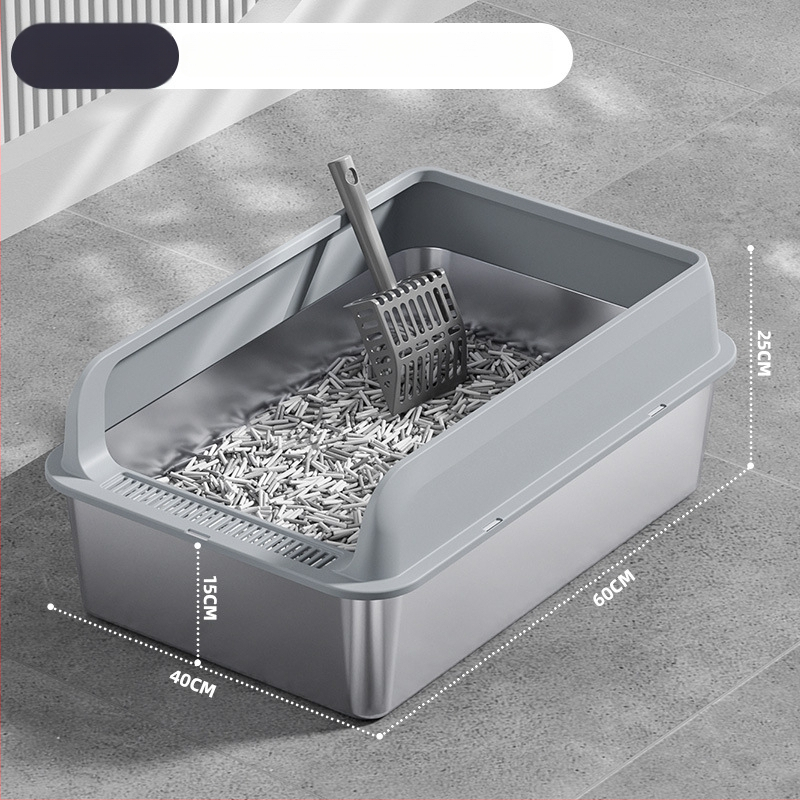 Macskaalmó tál, felső bejárattal, mélyített, magas kerítésű, fém-plasztik konstrukció, négyzetes forma