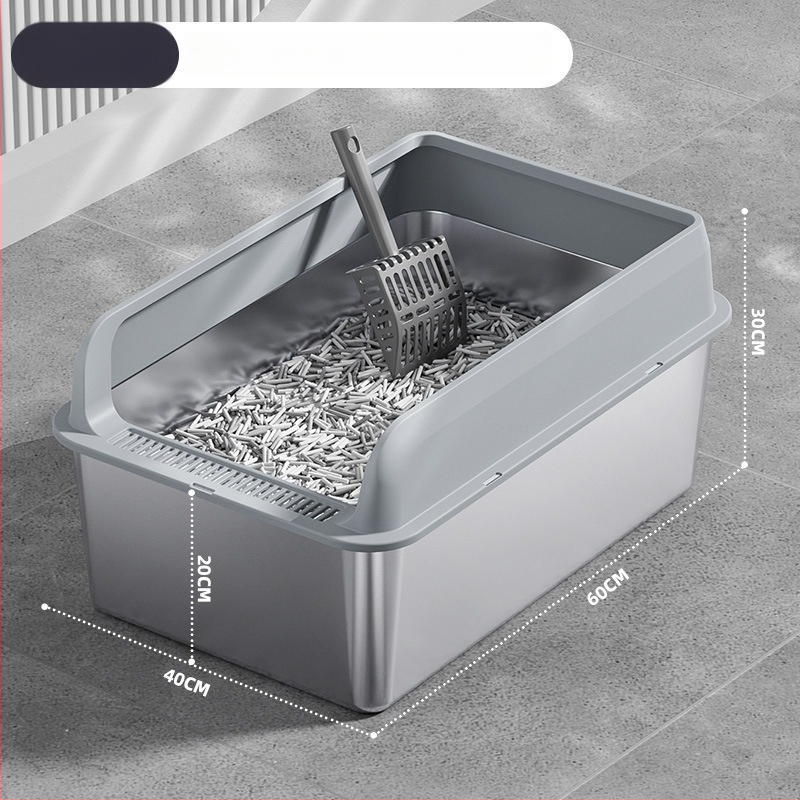 Macskaalmó tál, felső bejárattal, mélyített, magas kerítésű, fém-plasztik konstrukció, négyzetes forma