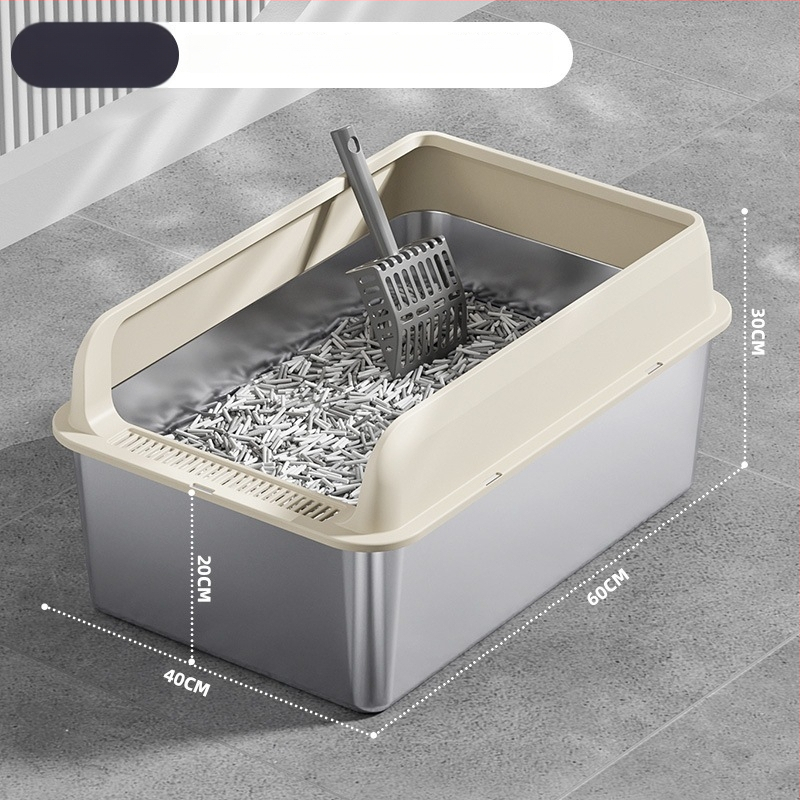 Macskaalmó tál, felső bejárattal, mélyített, magas kerítésű, fém-plasztik konstrukció, négyzetes forma