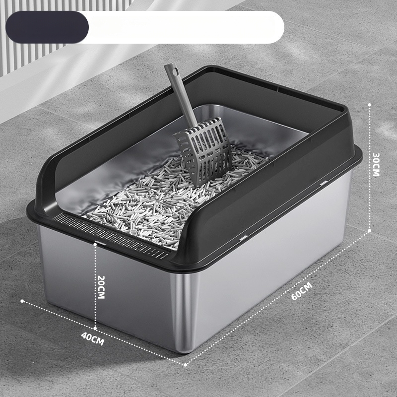 Macskaalmó tál, felső bejárattal, mélyített, magas kerítésű, fém-plasztik konstrukció, négyzetes forma