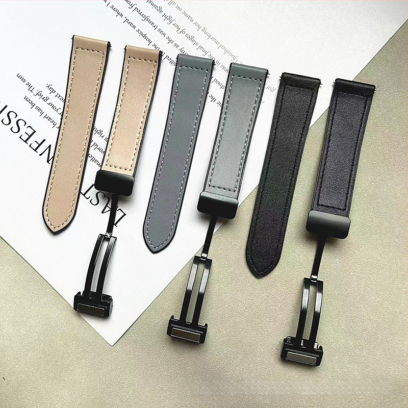 Каишка за часовник от силикон с Napa текстура, магнитно закопчаване, бърз освободителен механизъм, съвместима с Huawei GT и Apple Watch