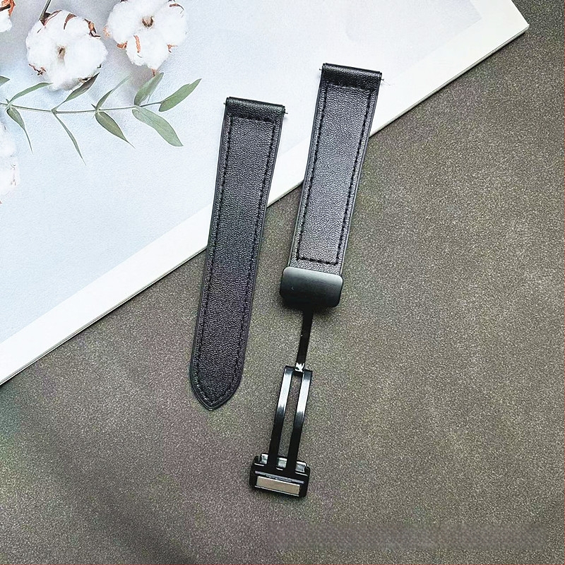 Каишка за часовник от силикон с Napa текстура, магнитно закопчаване, бърз освободителен механизъм, съвместима с Huawei GT и Apple Watch