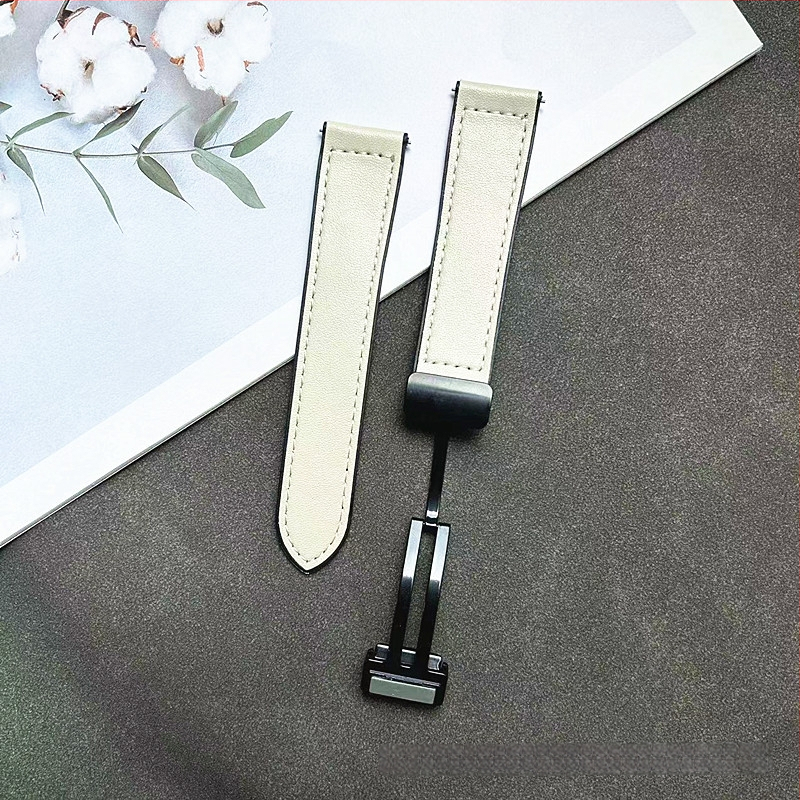 Каишка за часовник от силикон с Napa текстура, магнитно закопчаване, бърз освободителен механизъм, съвместима с Huawei GT и Apple Watch