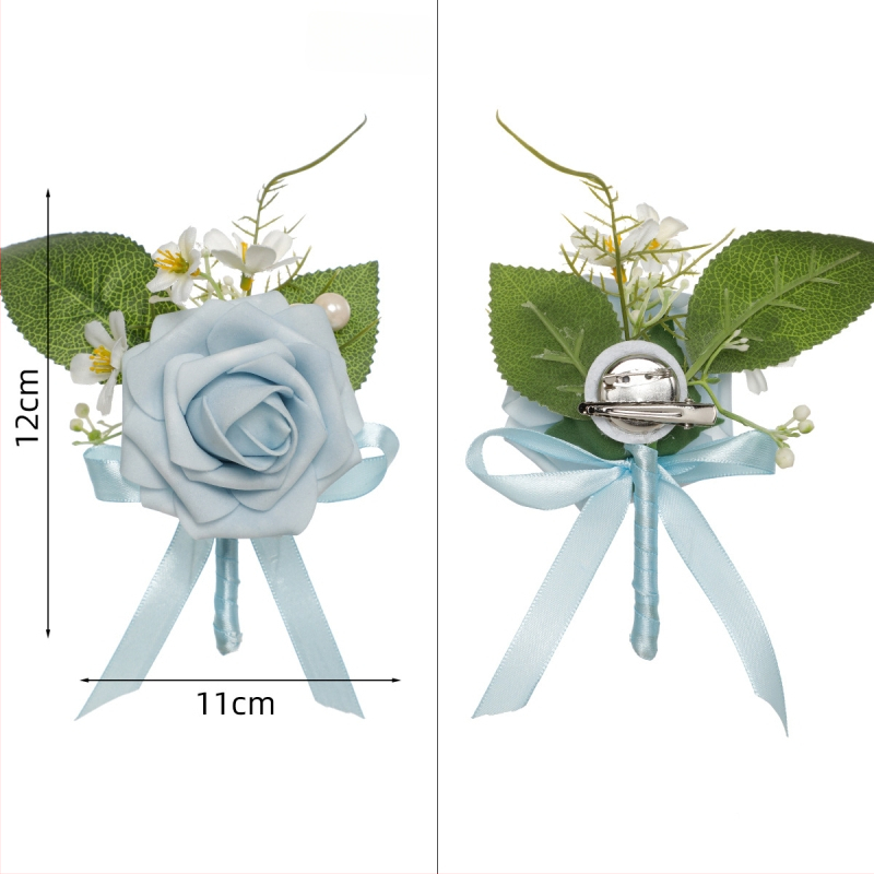 Сватбен корсаж-брошка с изкуствена роза, PE материал, ръчна изработка, корейски стил, проп за сватбена фотосесия