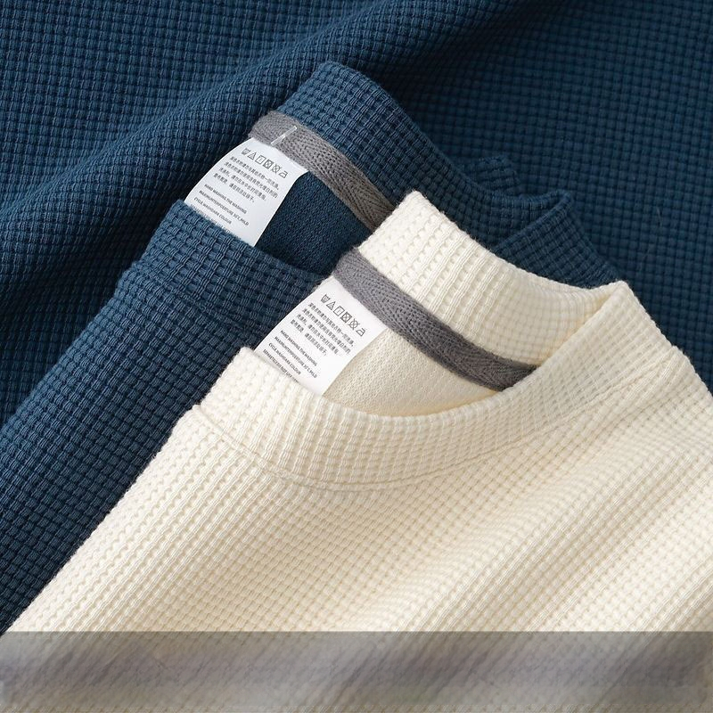 Ανδρικό T-shirt με υφή βάφλας, στρογγυλός λαιμός, κοντά μανίκια, φαρδιά γραμμή, 96% πολυεστερικό μείγμα, καλοκαίρι 2025