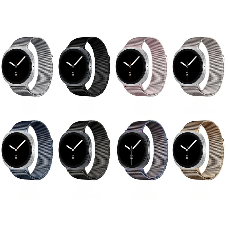 Каишка за смарт часовник LMDO – Миланезова метална, магнитно закопчаване, съвместима със Samsung, прост стил
