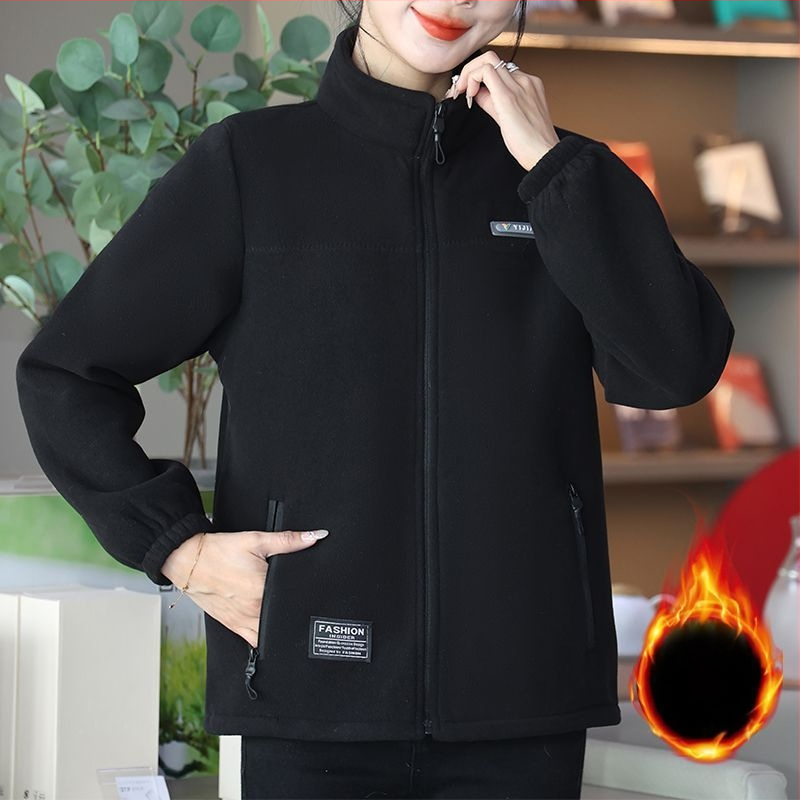 Moteriška fliso striukė su gobtuvu ir stovinčia apykakle, dryžuotas raštas, medvilnės audinys, poliesterio pamušalas