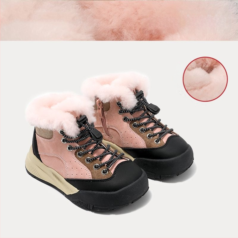 Cizme pentru copii până la gleznă pentru iarnă, din piele artificială, izolație din bumbac, 1-3 ani, White Crane