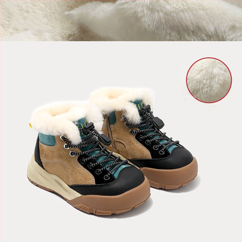 Cizme pentru copii până la gleznă pentru iarnă, din piele artificială, izolație din bumbac, 1-3 ani, White Crane