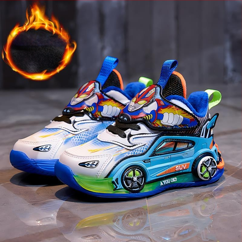 Šviesūs vaikų sportbačiai, viršus iš sintetinės odos, EVA padas, stora konstrukcija, užsegimas pasukamu mygtuku