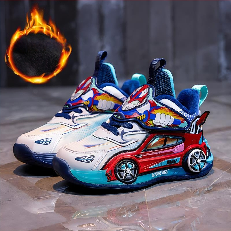 Šviesūs vaikų sportbačiai, viršus iš sintetinės odos, EVA padas, stora konstrukcija, užsegimas pasukamu mygtuku