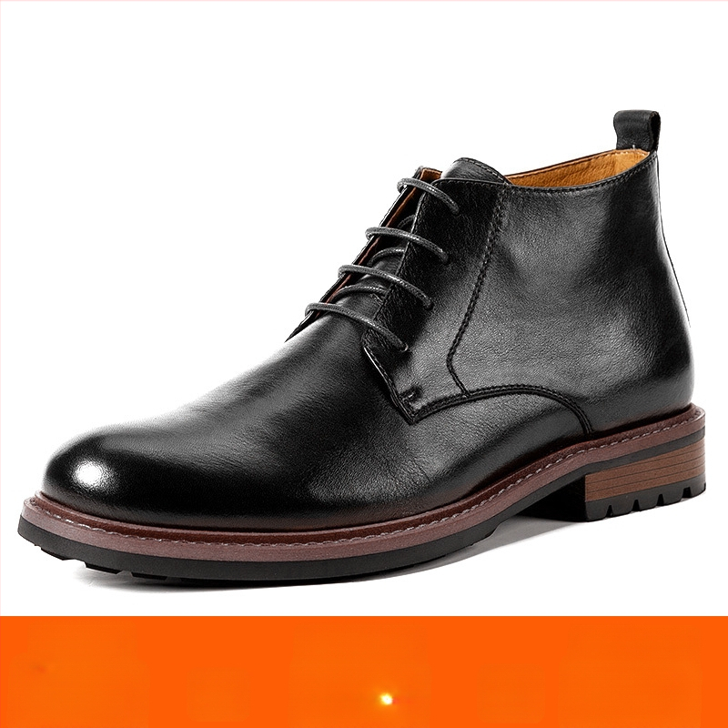 Μαρτίν μποτάκια από γνήσιο δέρμα, στρογγυλή μύτη, χαμηλός σωλήνας, επένδυση από γνήσιο δέρμα