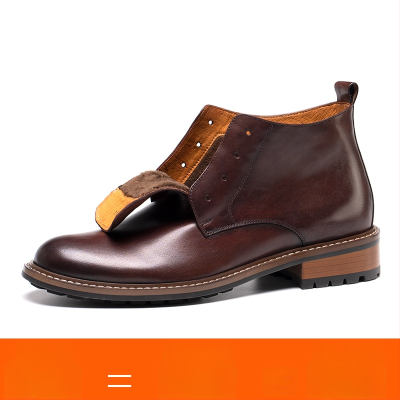 Μαρτίν μποτάκια από γνήσιο δέρμα, στρογγυλή μύτη, χαμηλός σωλήνας, επένδυση από γνήσιο δέρμα