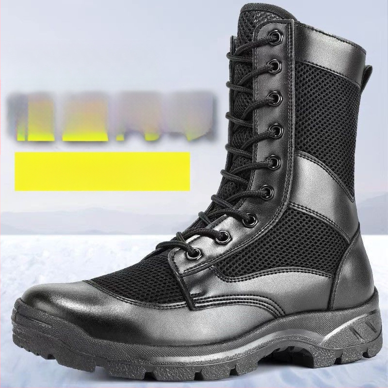 Augstas vīriešu darba zābaki ar rāvējslēdzēju, elpojošs sieta augšdaļa, materiāls: Super fiber, piemērots ārējiem pārgājieniem