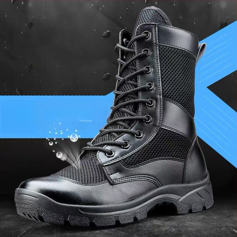 Augstas vīriešu darba zābaki ar rāvējslēdzēju, elpojošs sieta augšdaļa, materiāls: Super fiber, piemērots ārējiem pārgājieniem